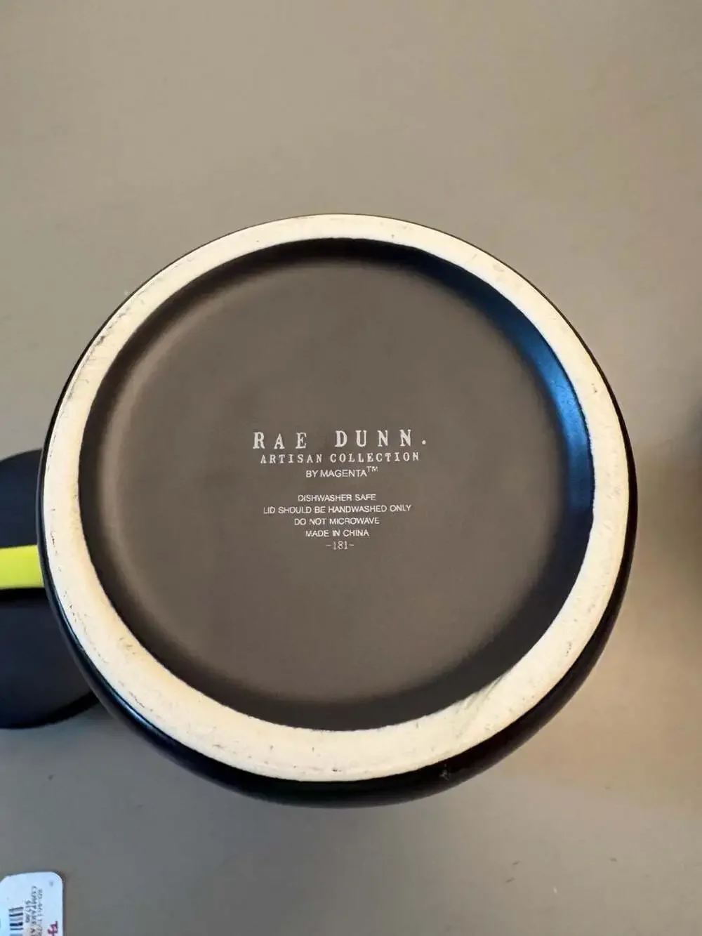 Rae Dunn Artisan Collection Poison Black Ceramic Canister